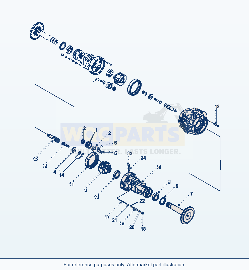 Komatsu WA470-6 Rear Axle L.H. Final Drive Serial A46001-UP parts diagram