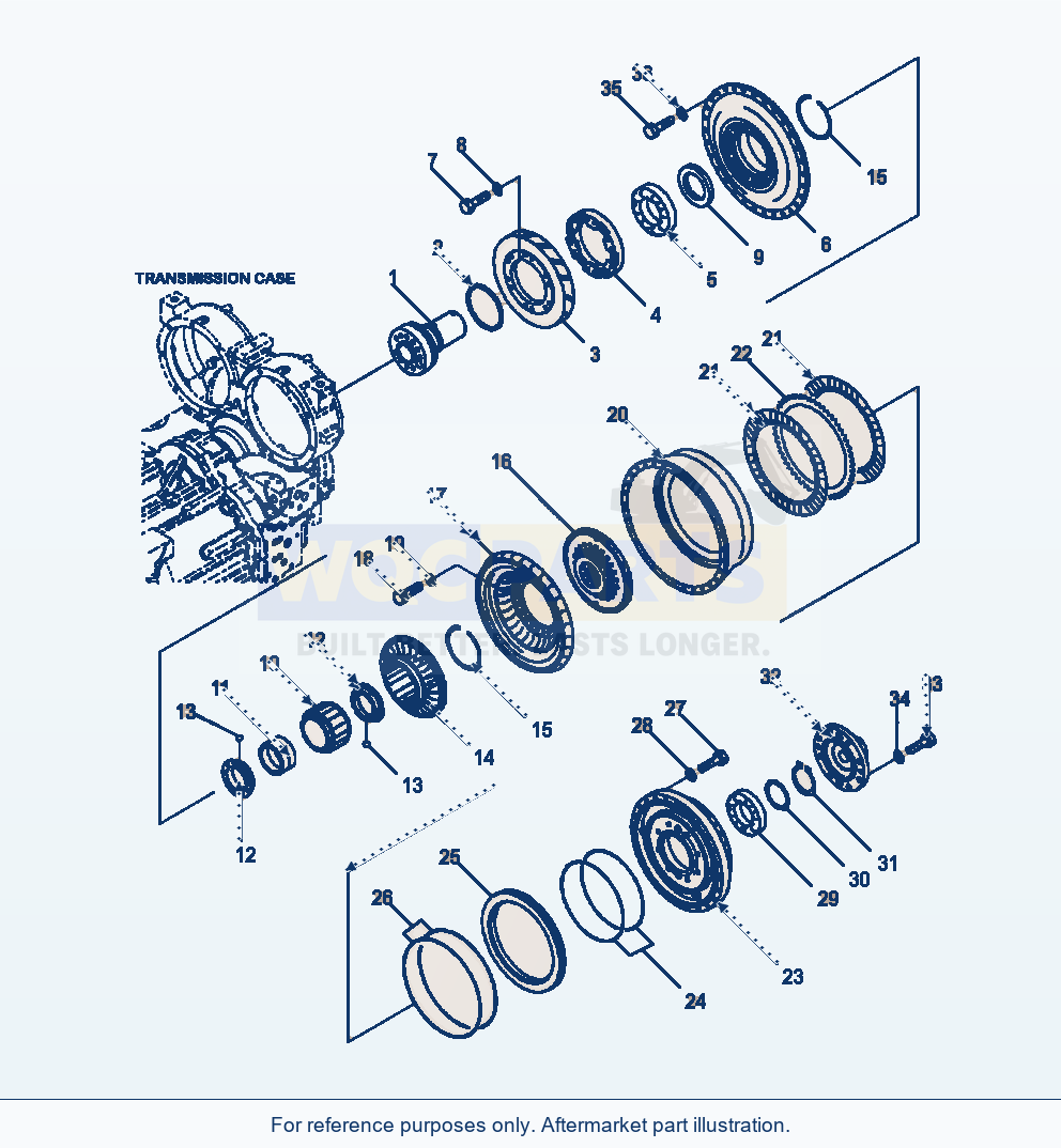 Komatsu WA470-6 Torque Converter With Lockup Serial A46001-UP parts diagram