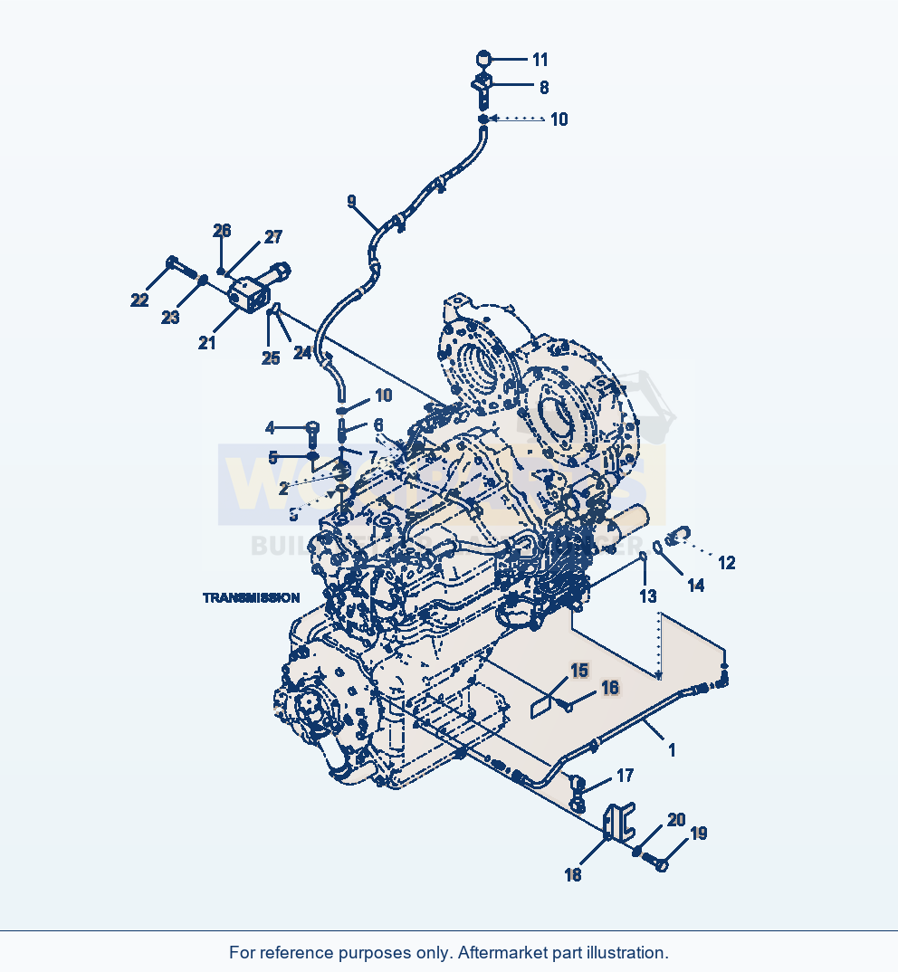 Komatsu WA470-6 Transmission Breather Line Serial A46001-UP parts diagram