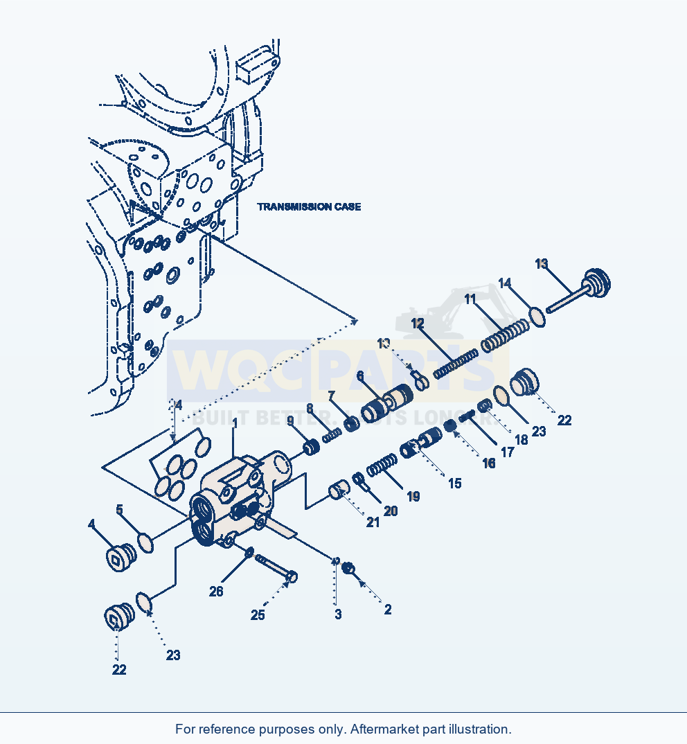 Komatsu WA470-6 Transmission Main Relief Valve Serial A45001-UP parts diagram