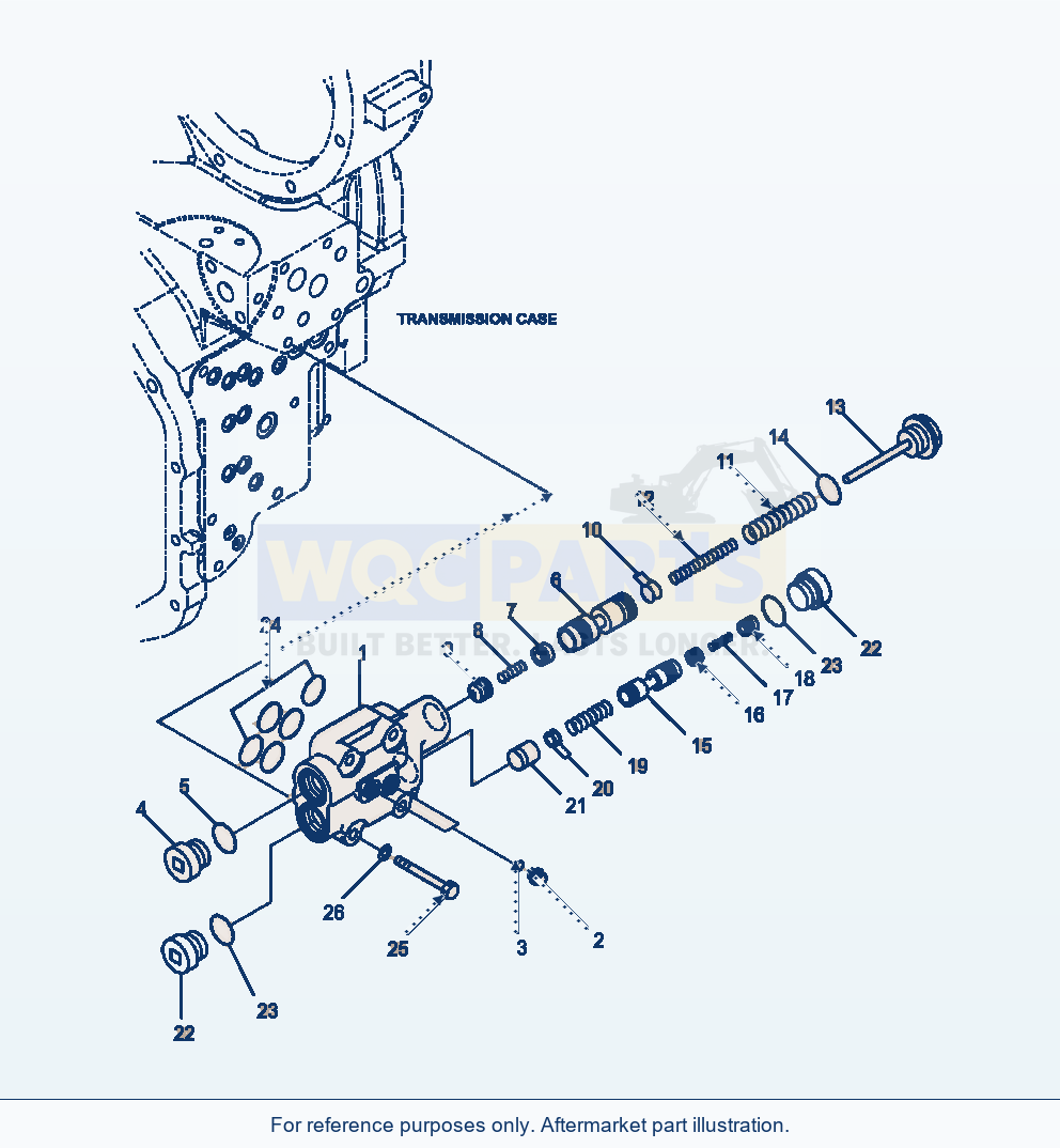 Komatsu WA470-6 Transmission Main Relief Valve Serial A46001-UP parts diagram