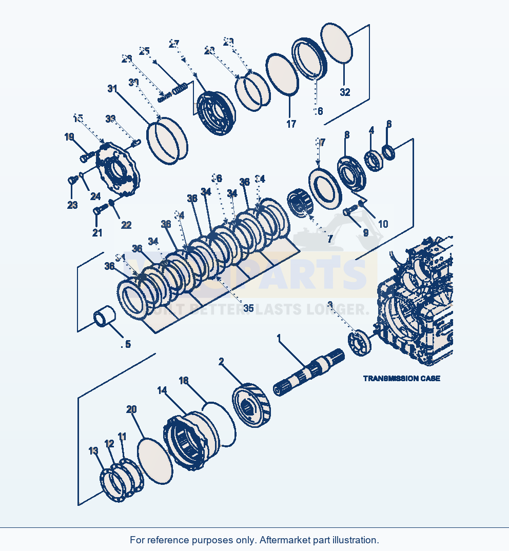 Komatsu WA470-6 Transmission Output Shaft Serial A46001-UP parts diagram