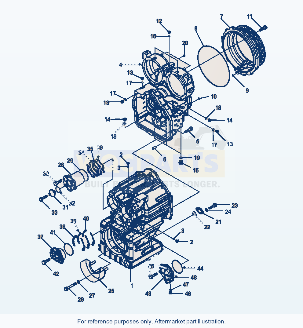 Komatsu WA470-6 Transmission Transmission Case Serial A46001-UP parts diagram