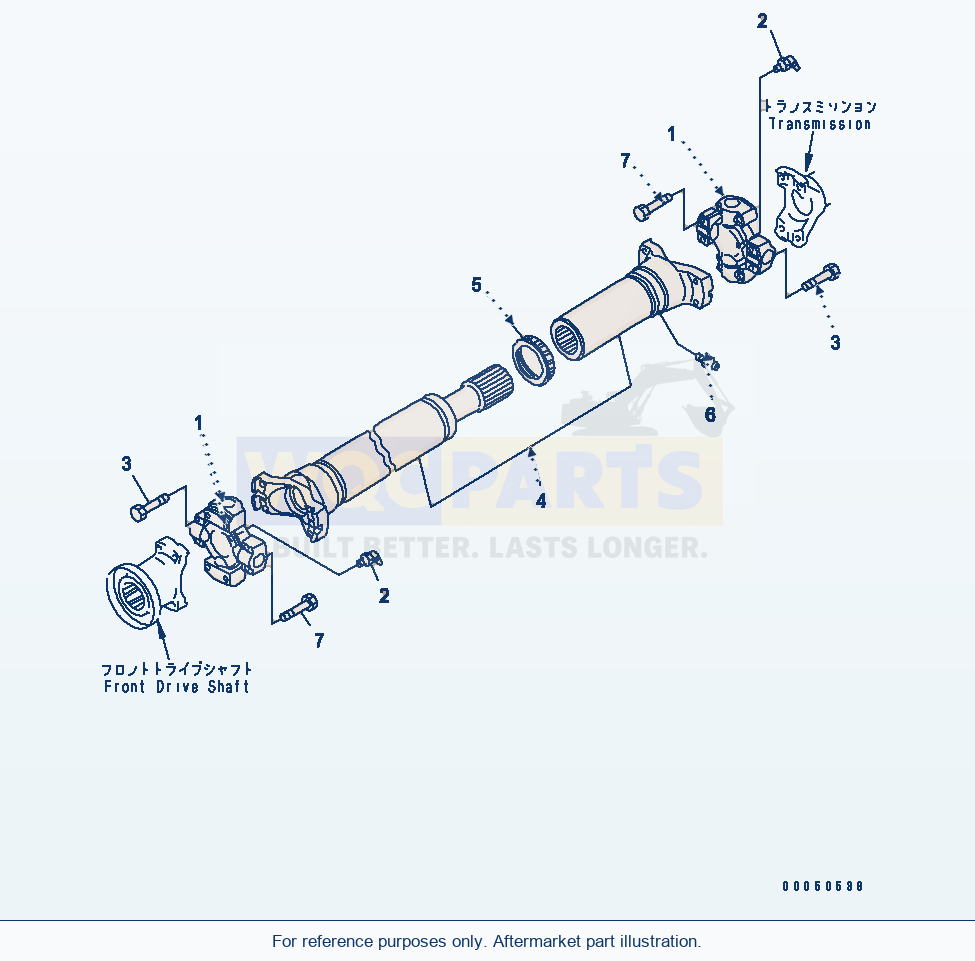 Komatsu WA470-6 Drive Shaft(#90001-) Serial 85001-90215 (ECOT3) parts diagram