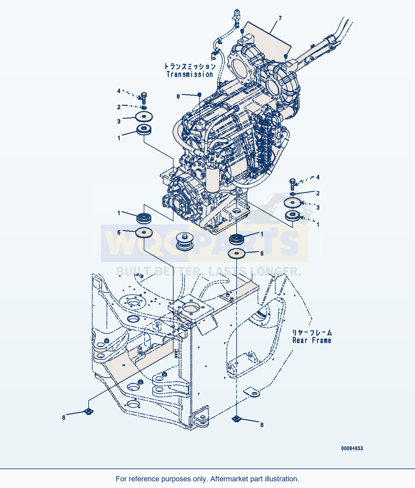 Komatsu WA470-6 Transmission Mounting (#90216-) Serial 90216-UP parts diagram