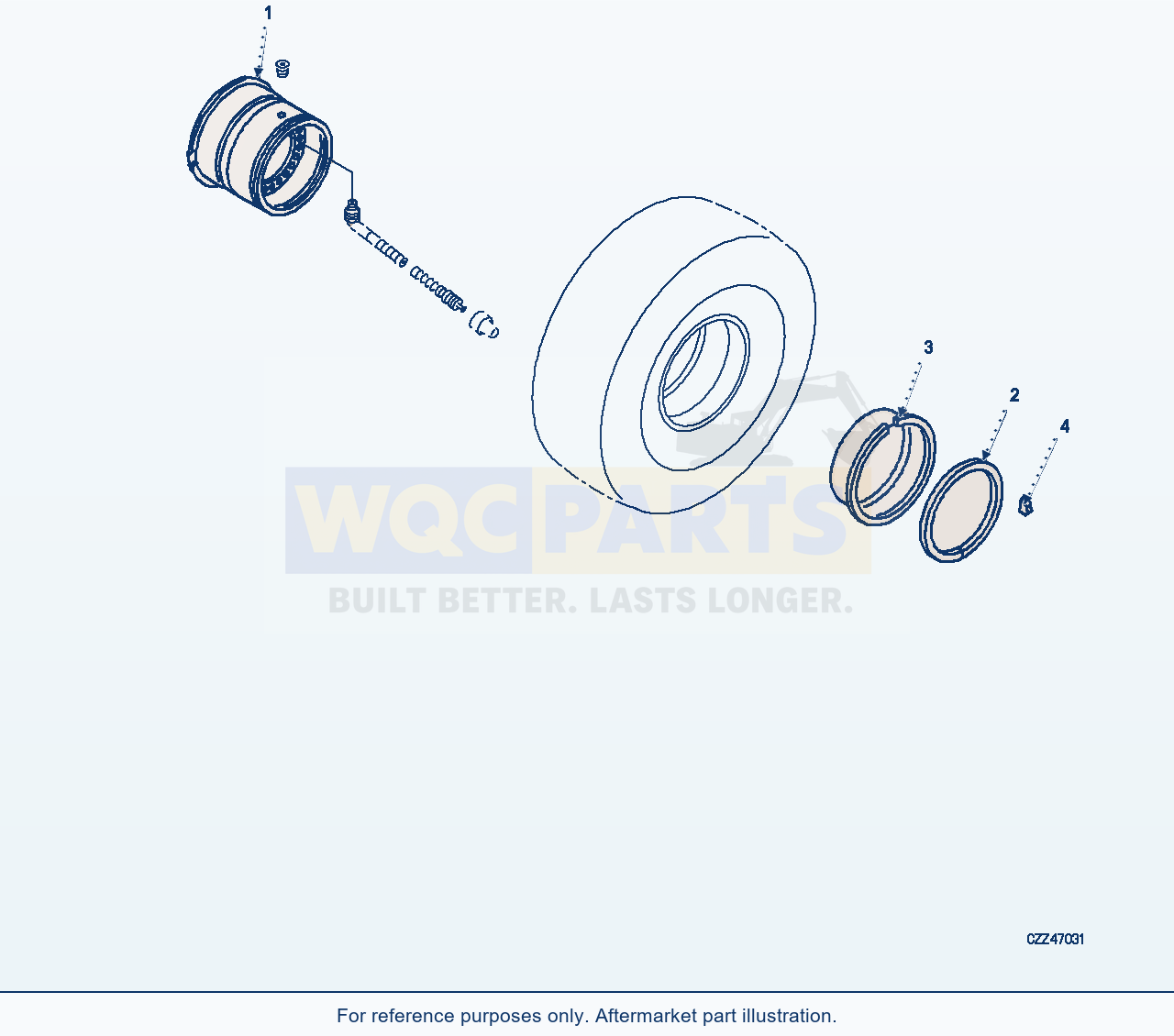 Komatsu WA470-6 Rim (Gkn,26.5-25 Tubeless Tires) (|S00481) parts diagram