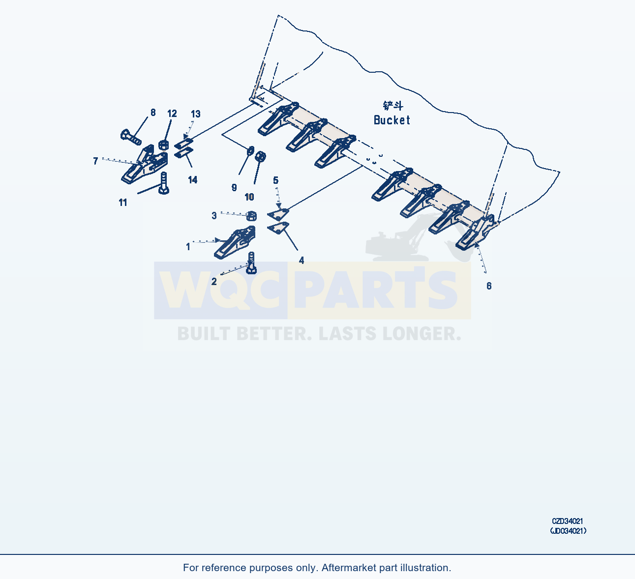 Komatsu WA470-6 Bucket Tooth (|T00512) parts diagram