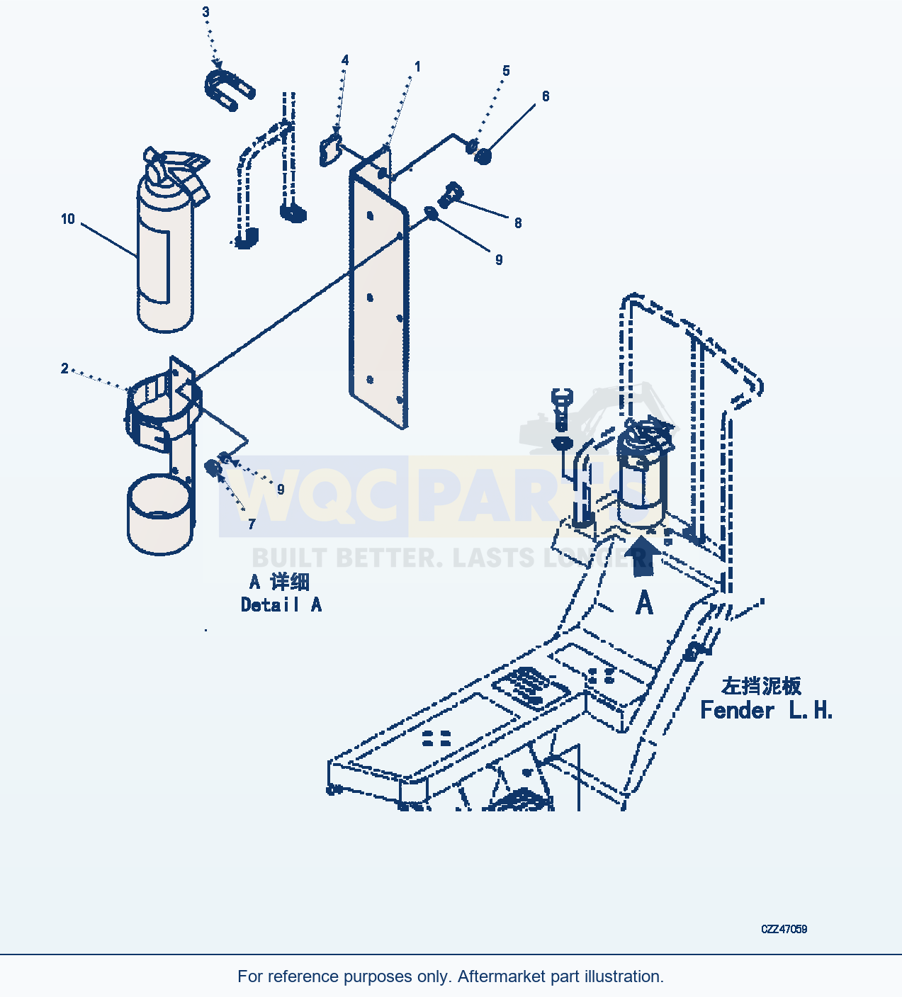Komatsu WA470-6 Outdoor Fire Extinguisher,3Kg (|V00552) parts diagram
