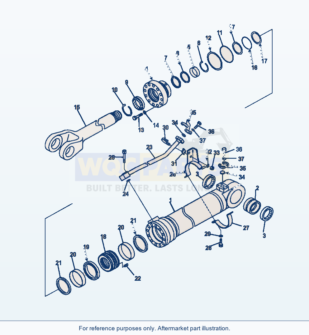Komatsu WA470-6 Boom Cylinder L.H. Serial A45001-UP parts diagram