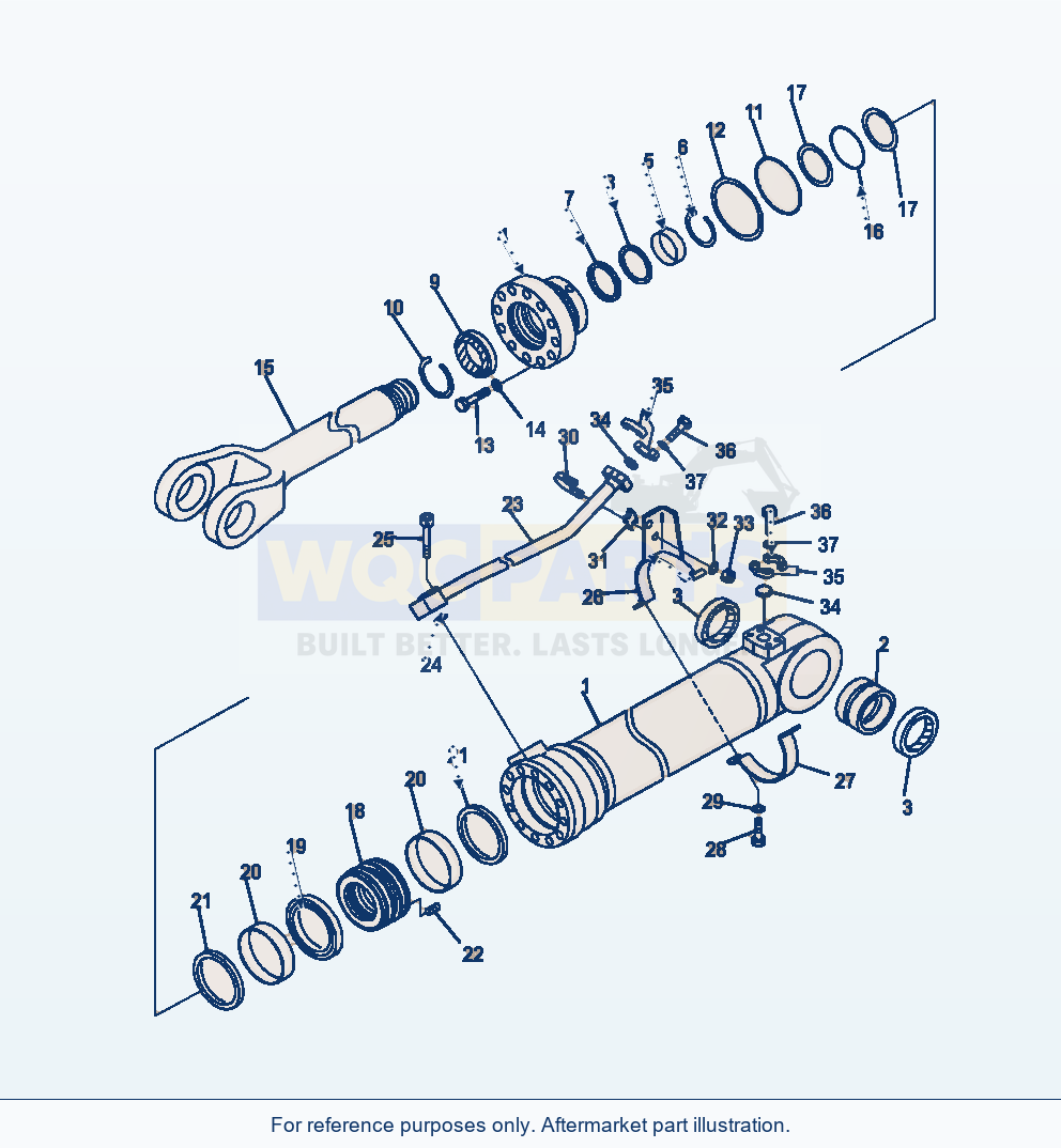 Komatsu WA470-6 Boom Cylinder L.H. Serial A46001-UP parts diagram