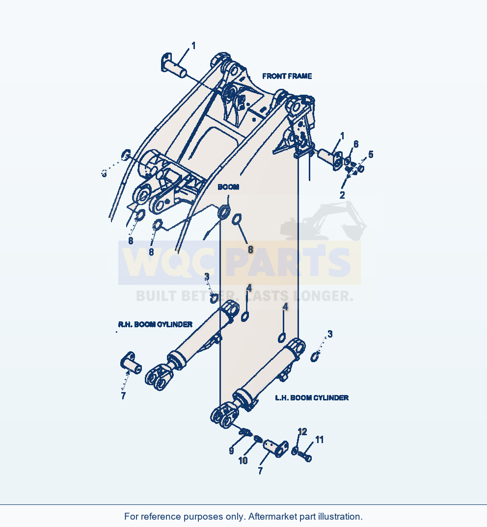Komatsu WA470-6 Boom Cylinder Mounting Pins Serial A45001-UP parts diagram