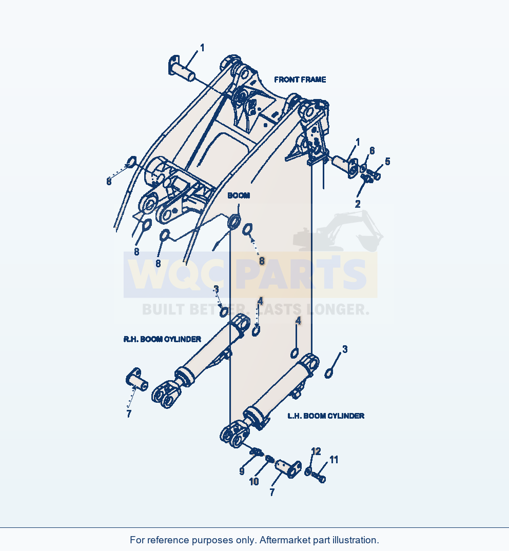 Komatsu WA470-6 Boom Cylinder Mounting Pins Serial A46001-UP parts diagram