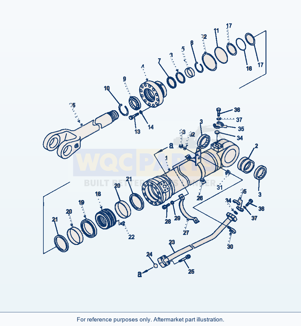 Komatsu WA470-6 Boom Cylinder R.H. Serial A45001-UP parts diagram