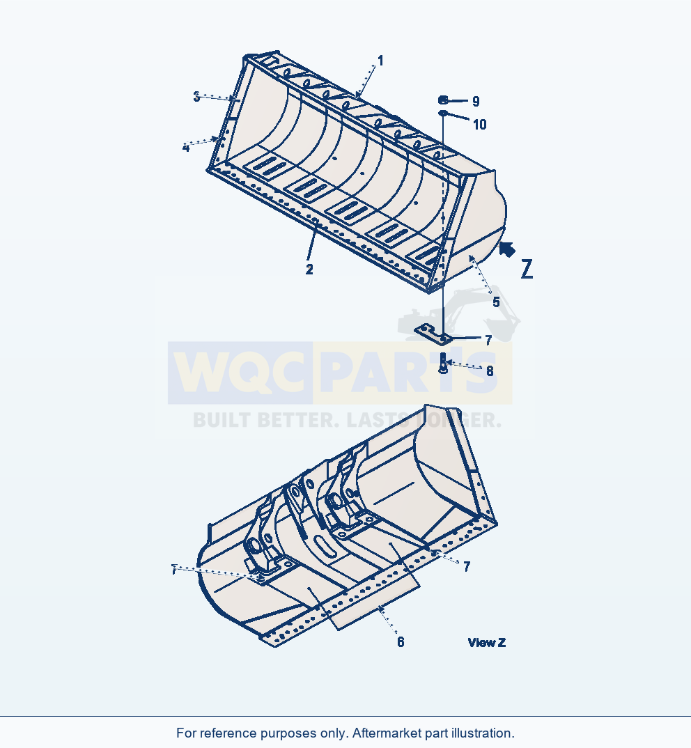 Komatsu WA470-6 Bucket 3.6 Cu. M (4.7 Cu. Yd) Serial A45001-UP parts diagram