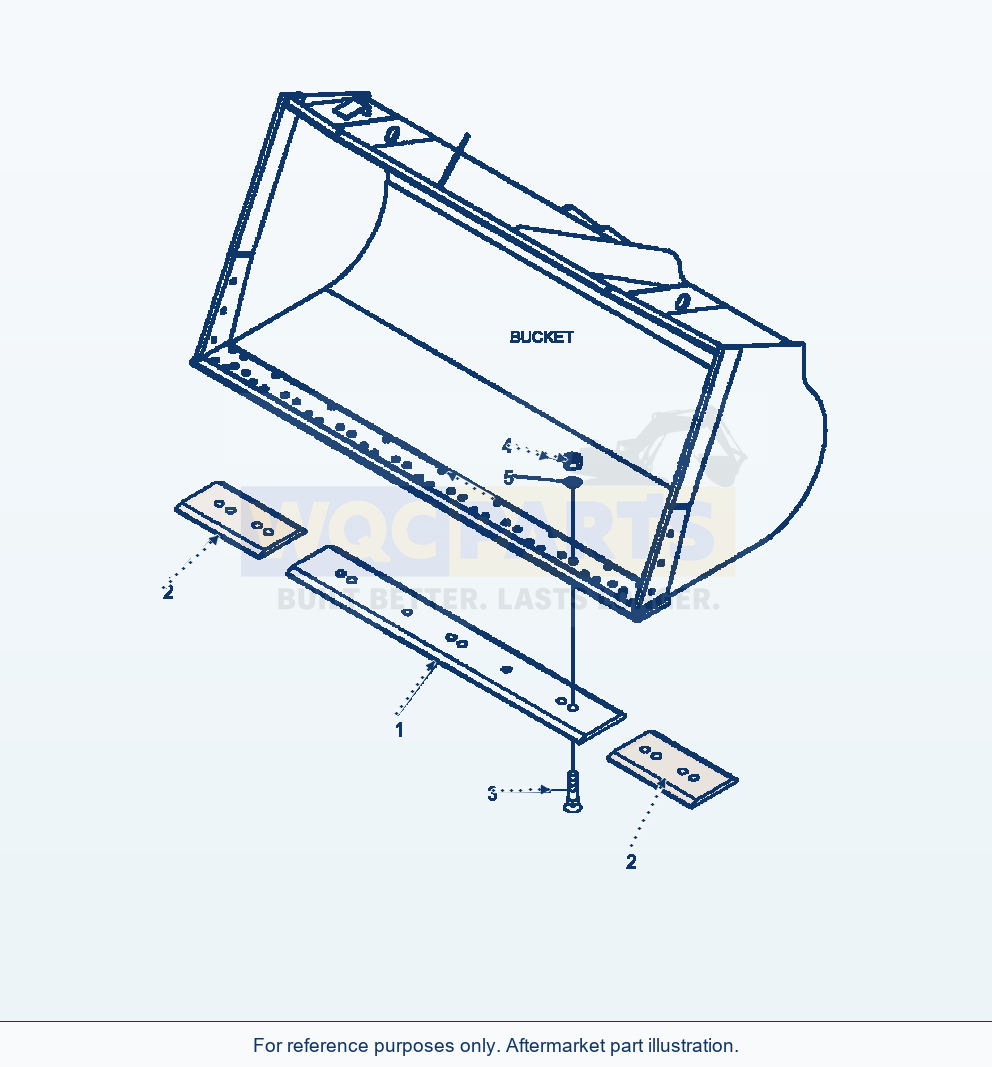 Komatsu WA470-6 Bucket Bolt-On Cutting Edge Serial A46001-UP parts diagram