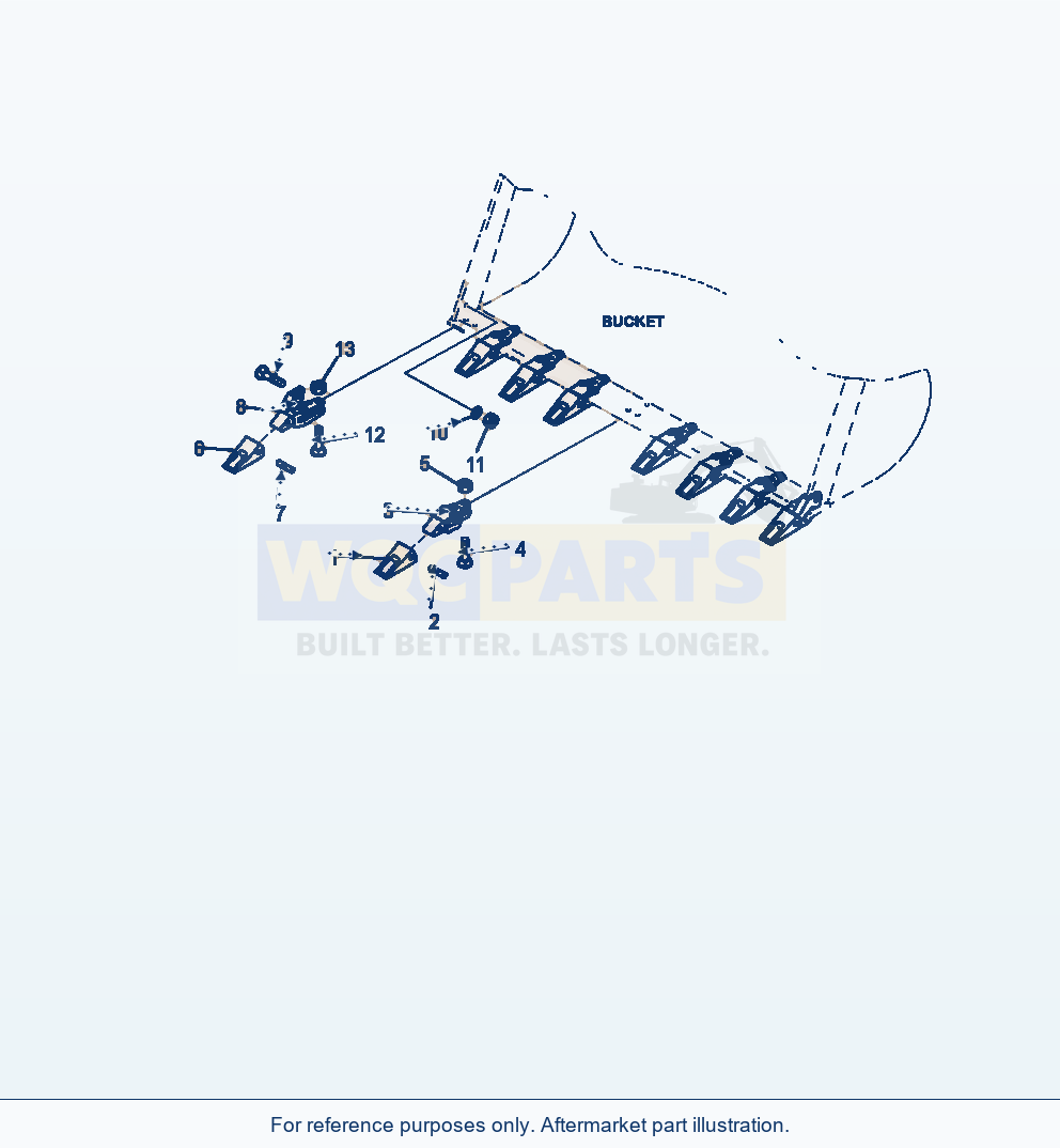Komatsu WA470-6 Bucket Teeth Serial A45001-UP parts diagram