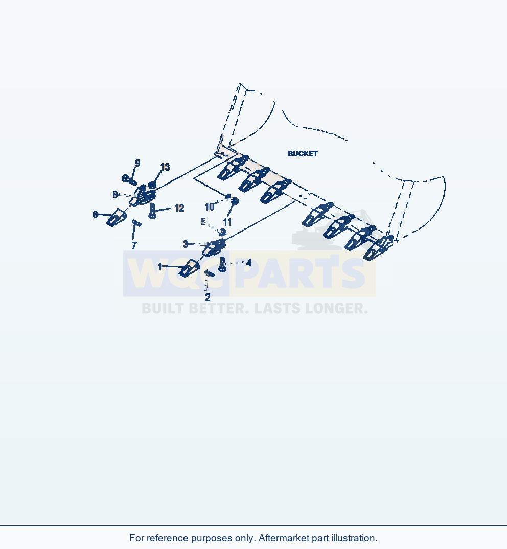 Komatsu WA470-6 Bucket Teeth Serial A46001-UP parts diagram