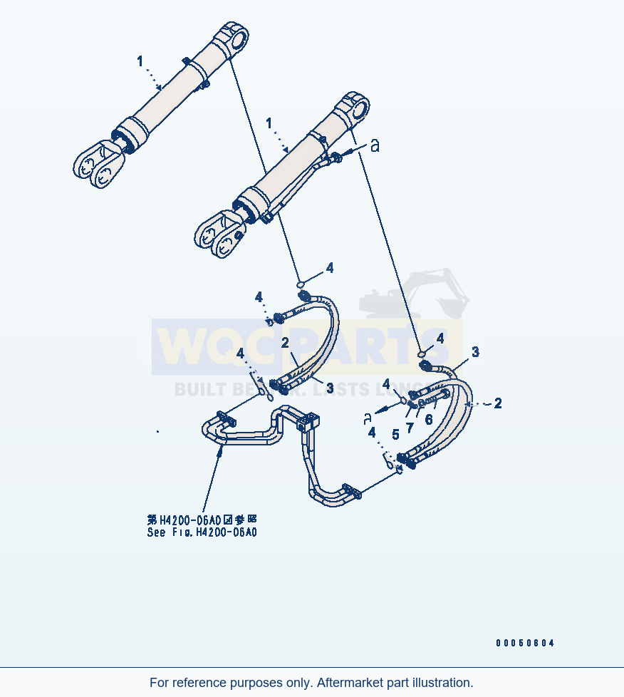 Komatsu WA470-6 Lift Cylinder (For Sintering Bush)(#85001-) parts diagram