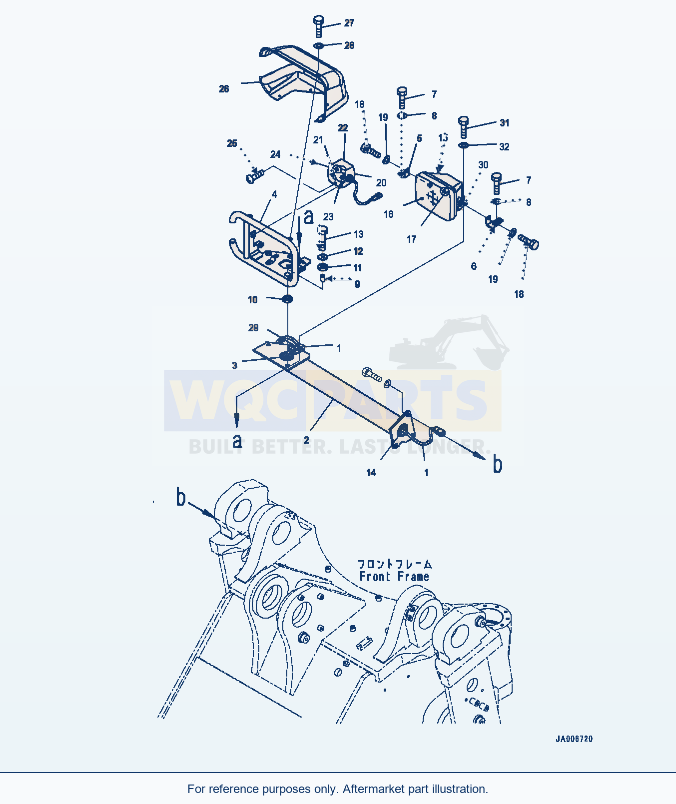 Komatsu WA470-6A Front Lamp, R.H. (#90435-) parts diagram