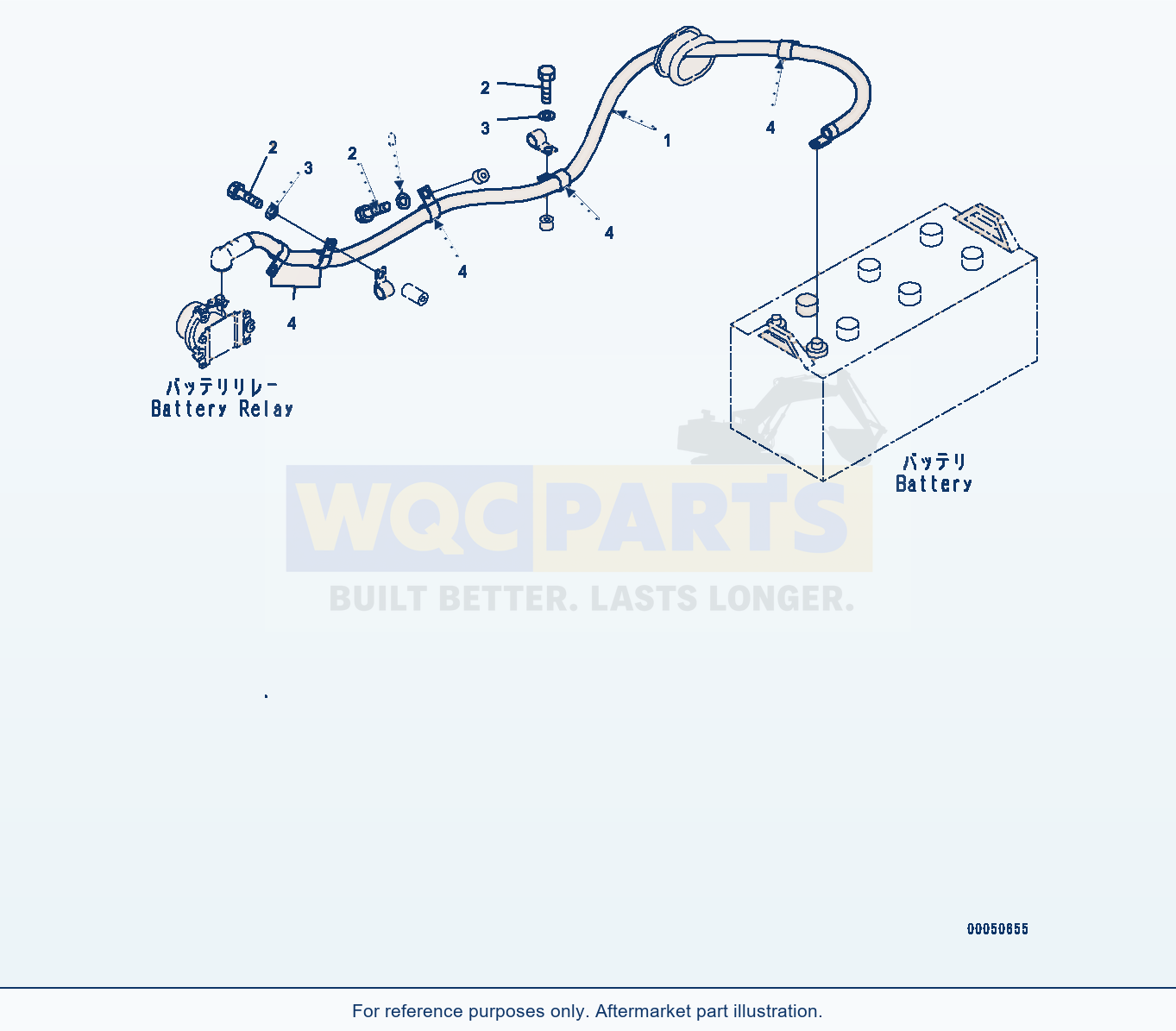 Komatsu WA470-6A Rear Wiring Harness, Battery Cable (#90047-) parts diagram