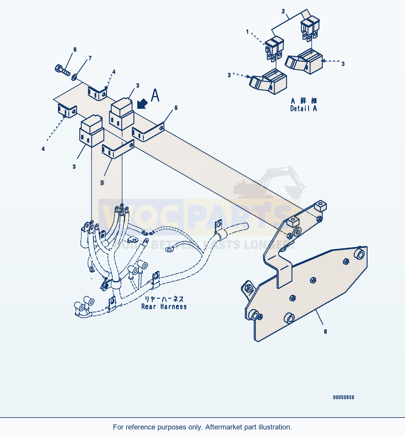 Komatsu WA470-6A Rear Wiring Harness, Fuse (#90047-) parts diagram