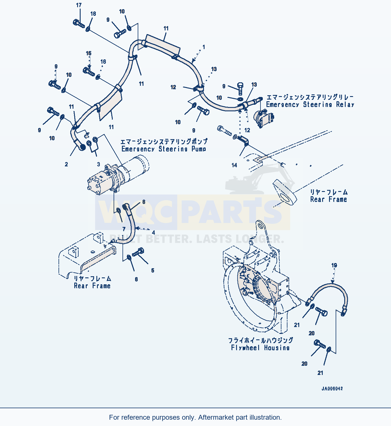 Komatsu WA470-6A Rear Wiring Harness, Ground Cable (#90047-) parts diagram