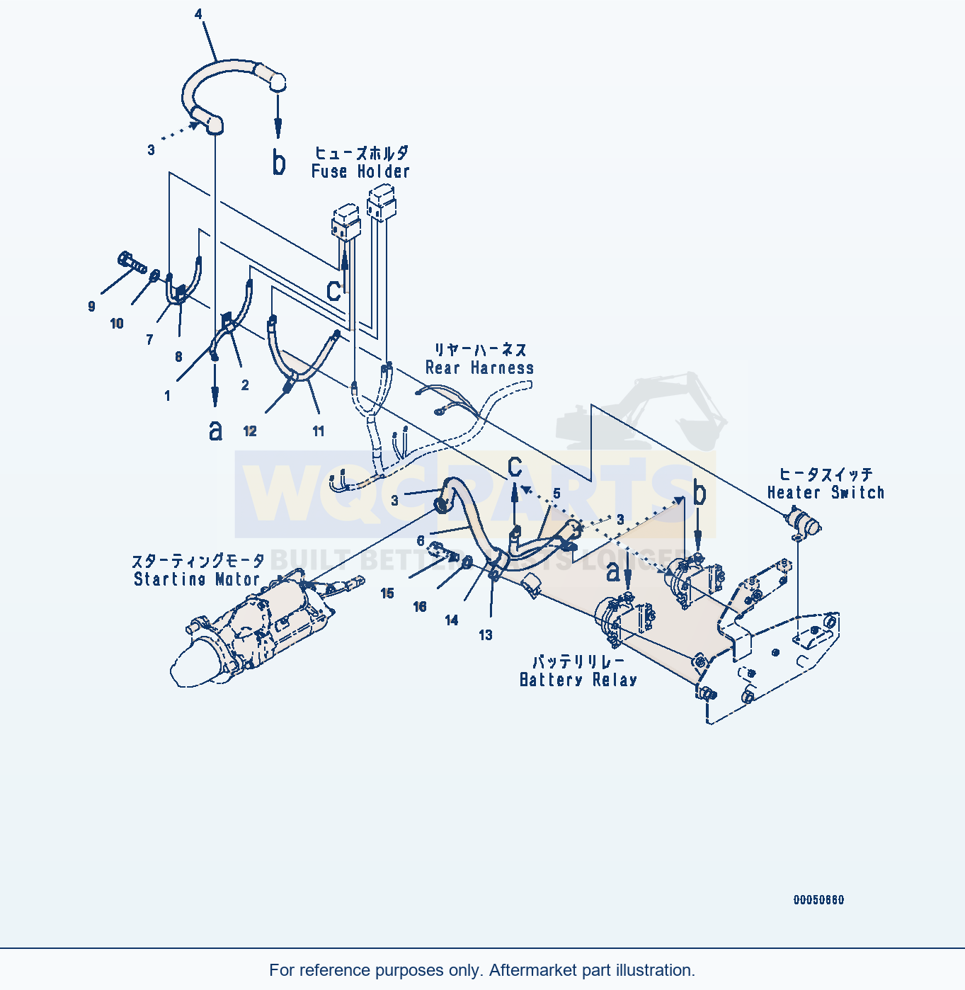 Komatsu WA470-6A Rear Wiring Harness, Wiring Harness (#90047-) parts diagram