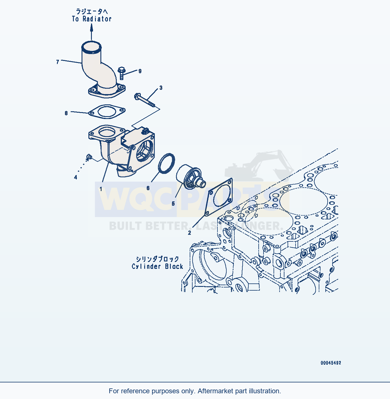 Komatsu WA470-6A Thermostat And Thermostat Housing (#567555-) parts diagram
