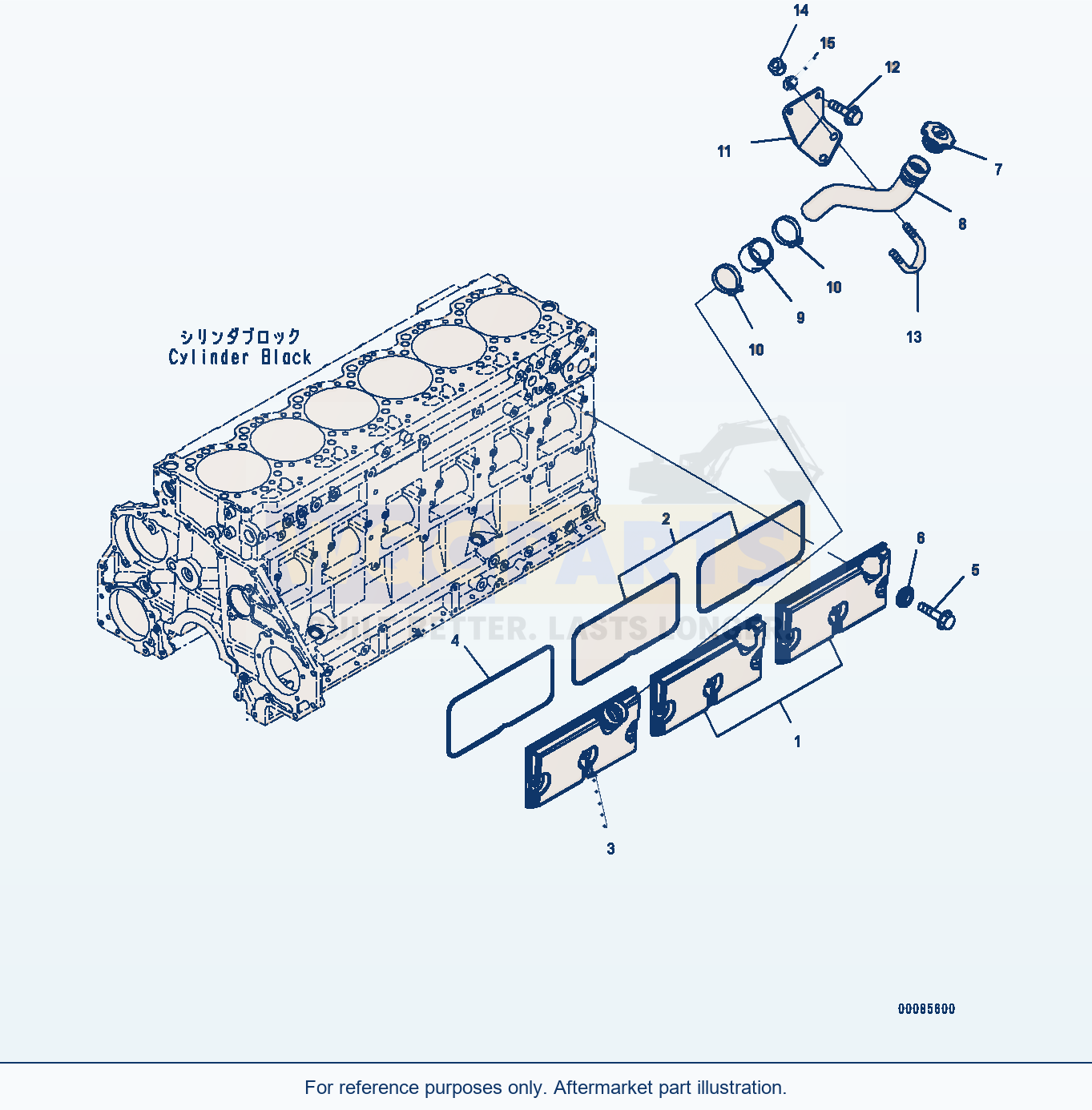 Komatsu WA470-6A Cam Follower Cover And Oil Filler (#567555-) parts diagram