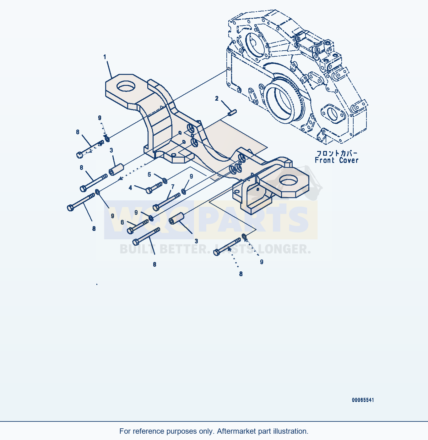 Komatsu WA470-6A Engine Front Support (#567555-) parts diagram