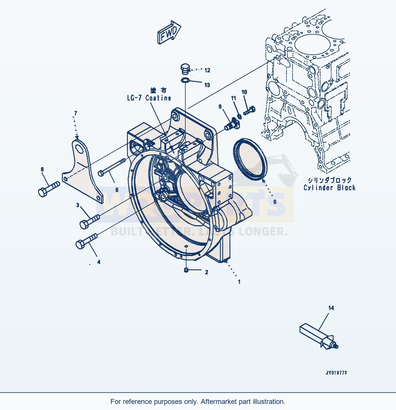 Komatsu WA470-6A Flywheel Housing, (#571306-) parts diagram