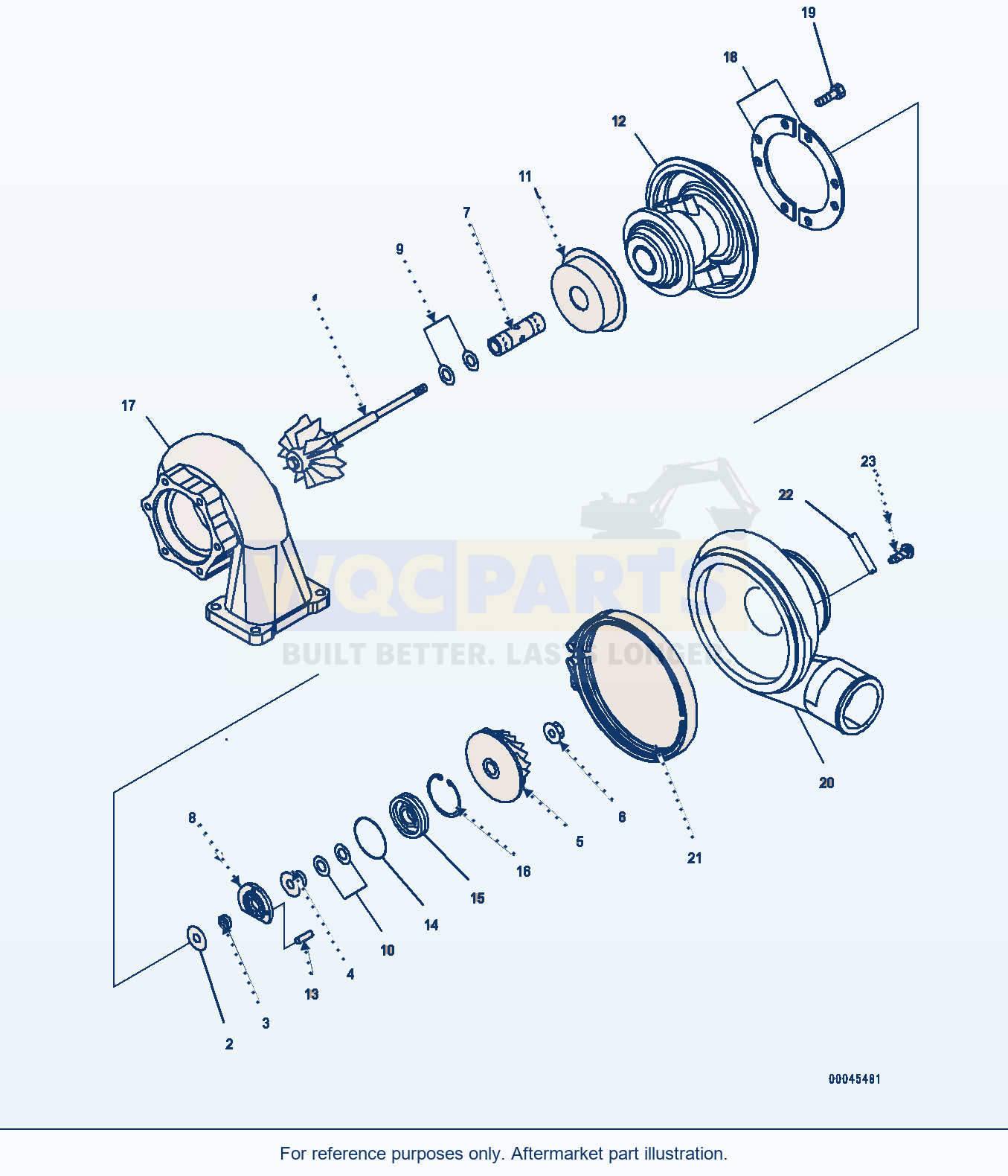 Komatsu WA470-6A Turbocharger, Inner Parts (#567555-) parts diagram