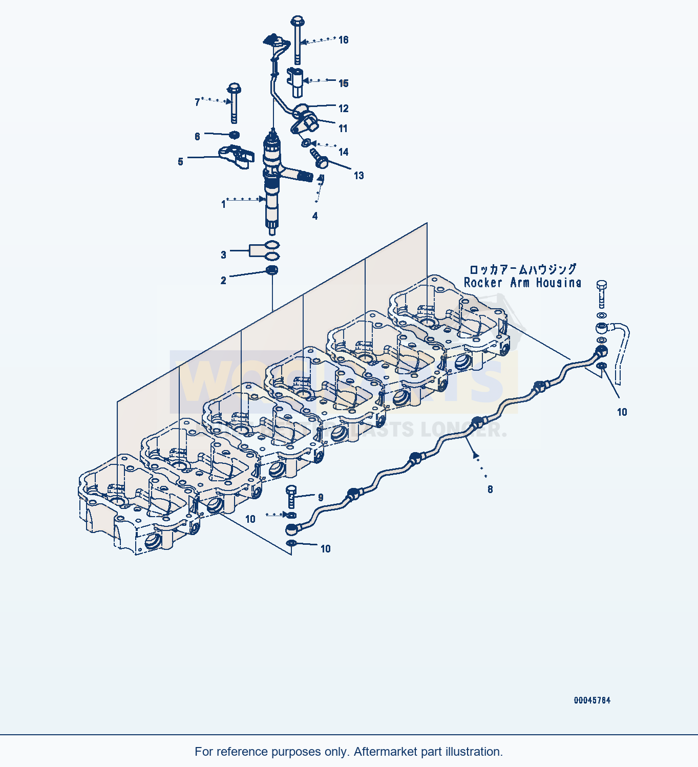 Komatsu WA470-6A Fuel Injector (#567555-) parts diagram