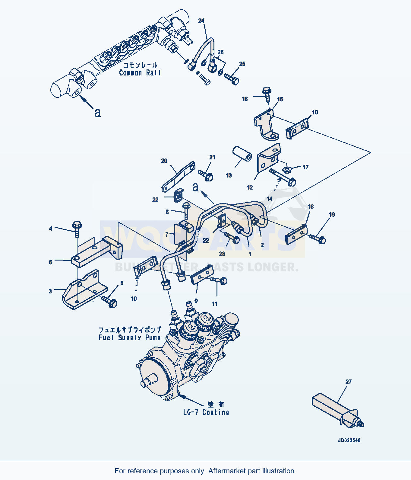 Komatsu WA470-6A Fuel Supply Pump, Return Piping (#567555-) parts diagram
