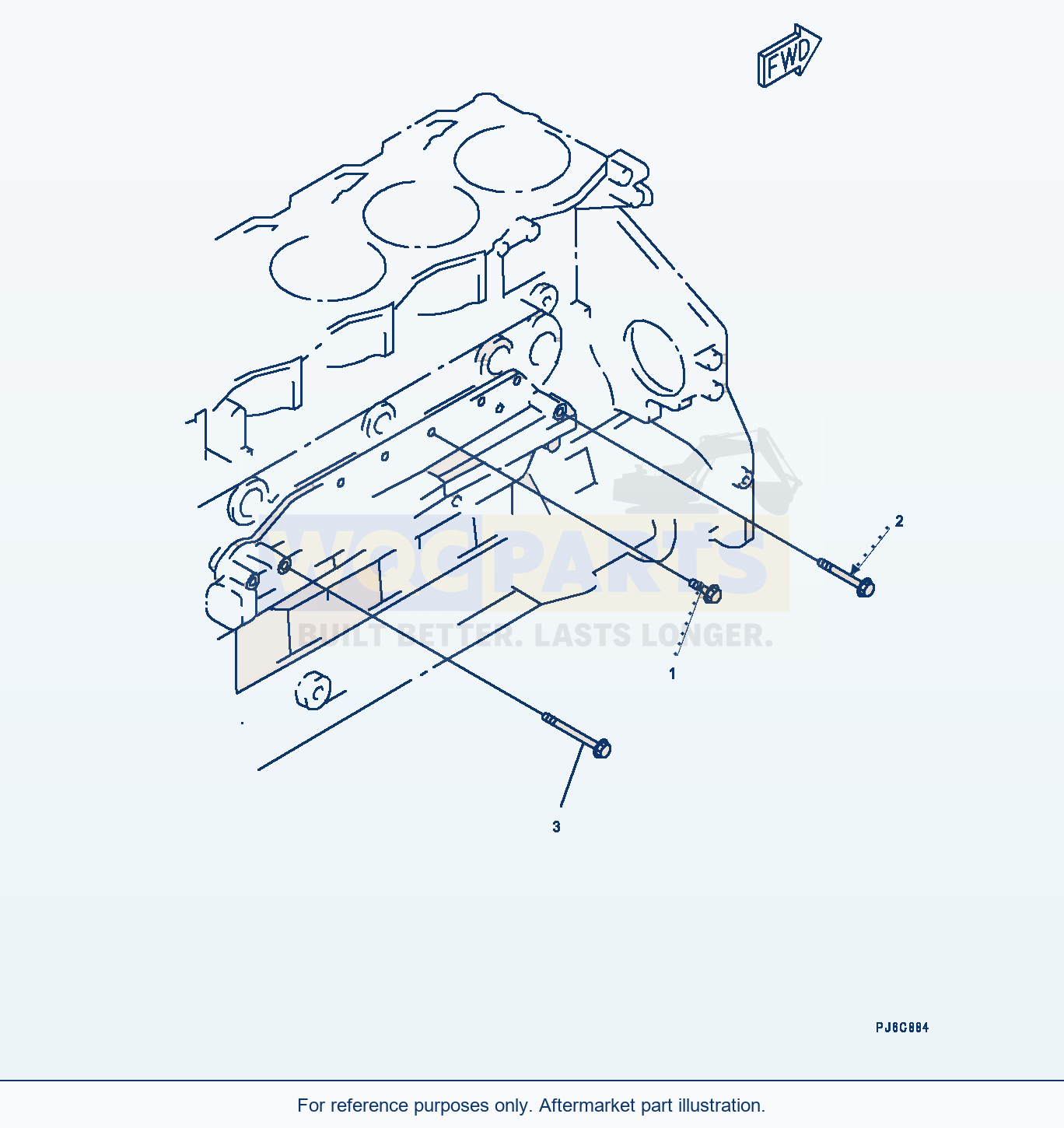 Komatsu WA470-6A Engine Oil Cooler Related Parts (#572864-) parts diagram