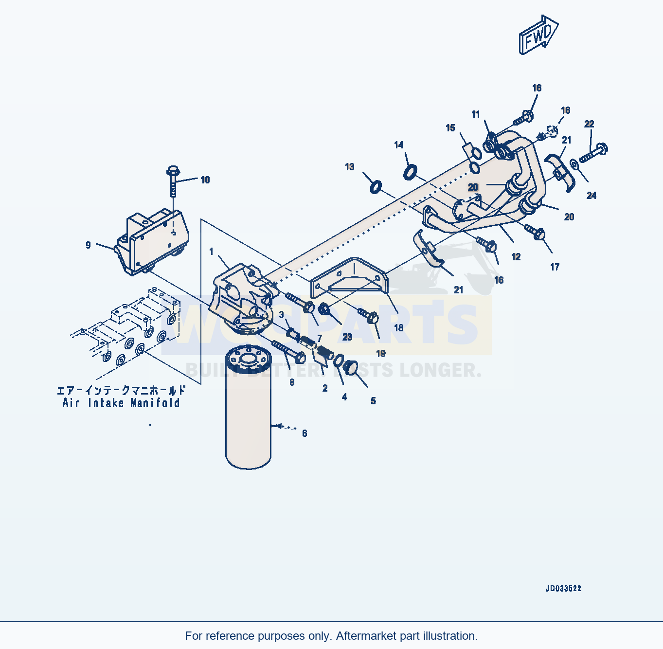 Komatsu WA470-6A Engine Oil Filter And Piping (#567555-) parts diagram