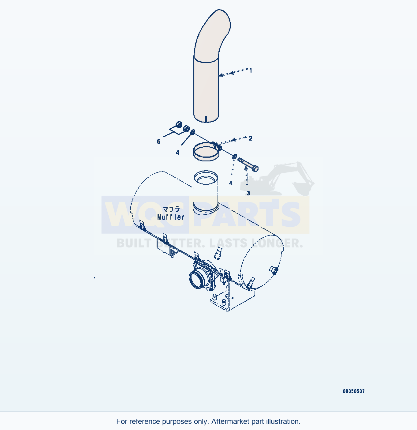 Komatsu WA470-6A Exhaust Pipe (#90216-) parts diagram