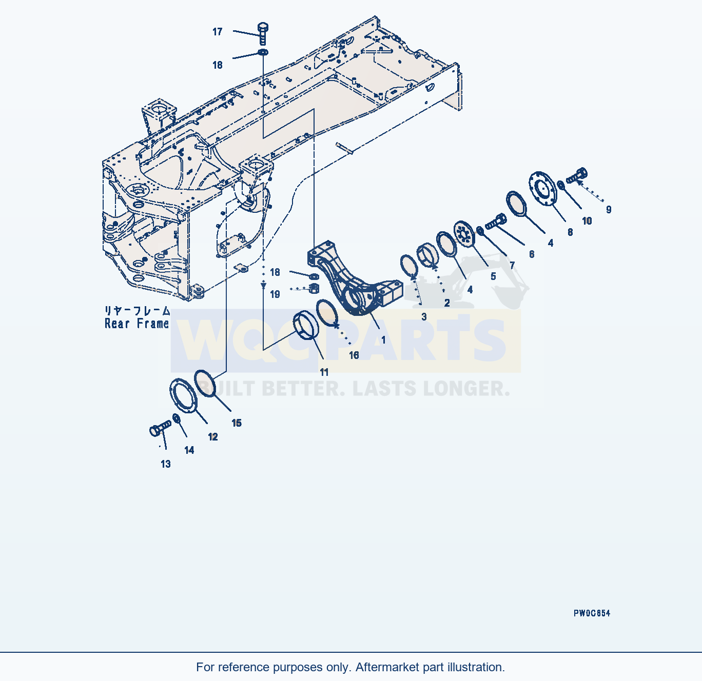 Komatsu WA470-6A Rear Axle Support (#90216-) parts diagram