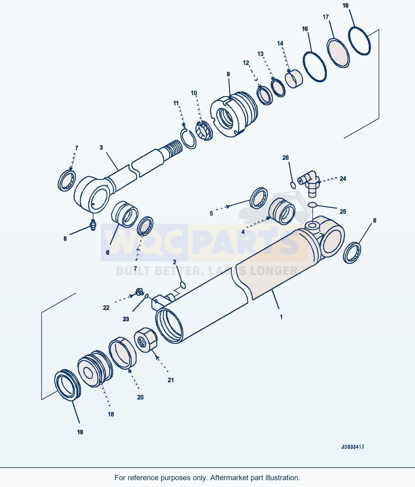 Komatsu WA470-6A Steering Cylinder, L.H. (#90216-) parts diagram