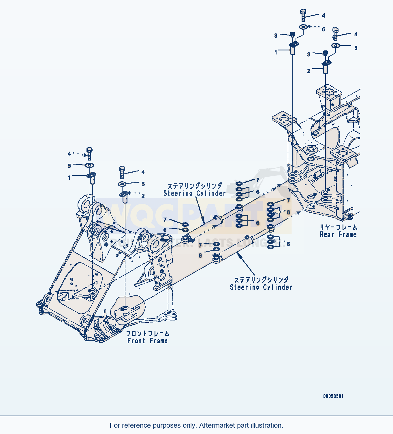 Komatsu WA470-6A Steering Cylinder, Pin (#90216-) parts diagram