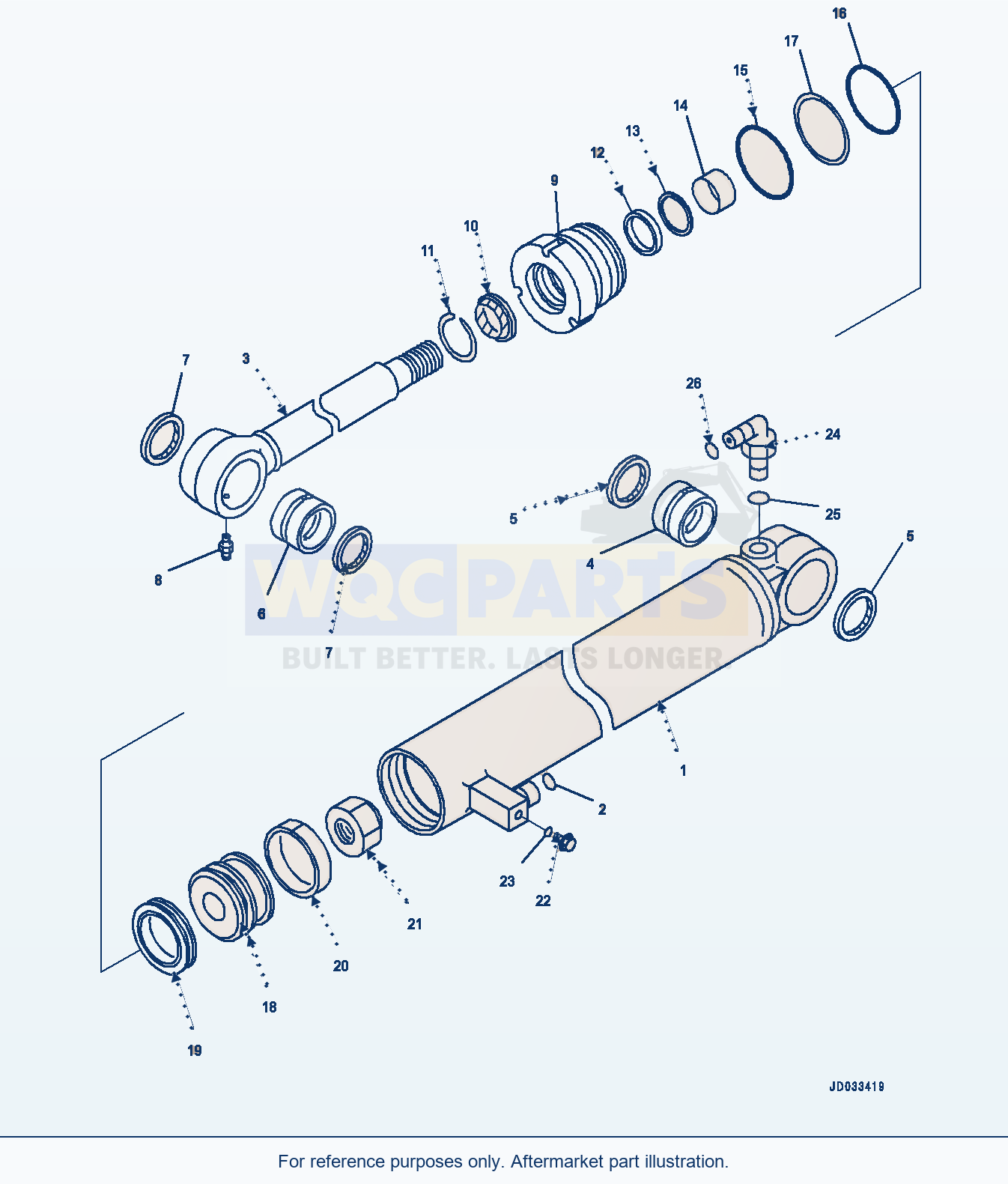 Komatsu WA470-6A Steering Cylinder, R.H. (#90216-) parts diagram