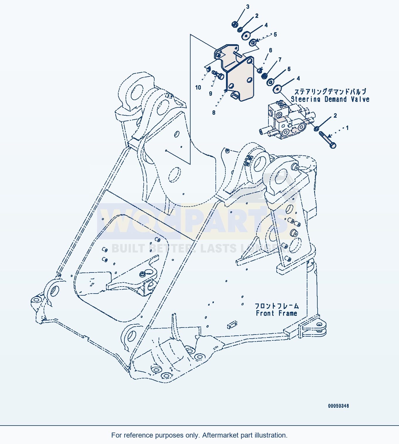 Komatsu WA470-6A Steering Demand Valve, Bracket (#90216-) parts diagram