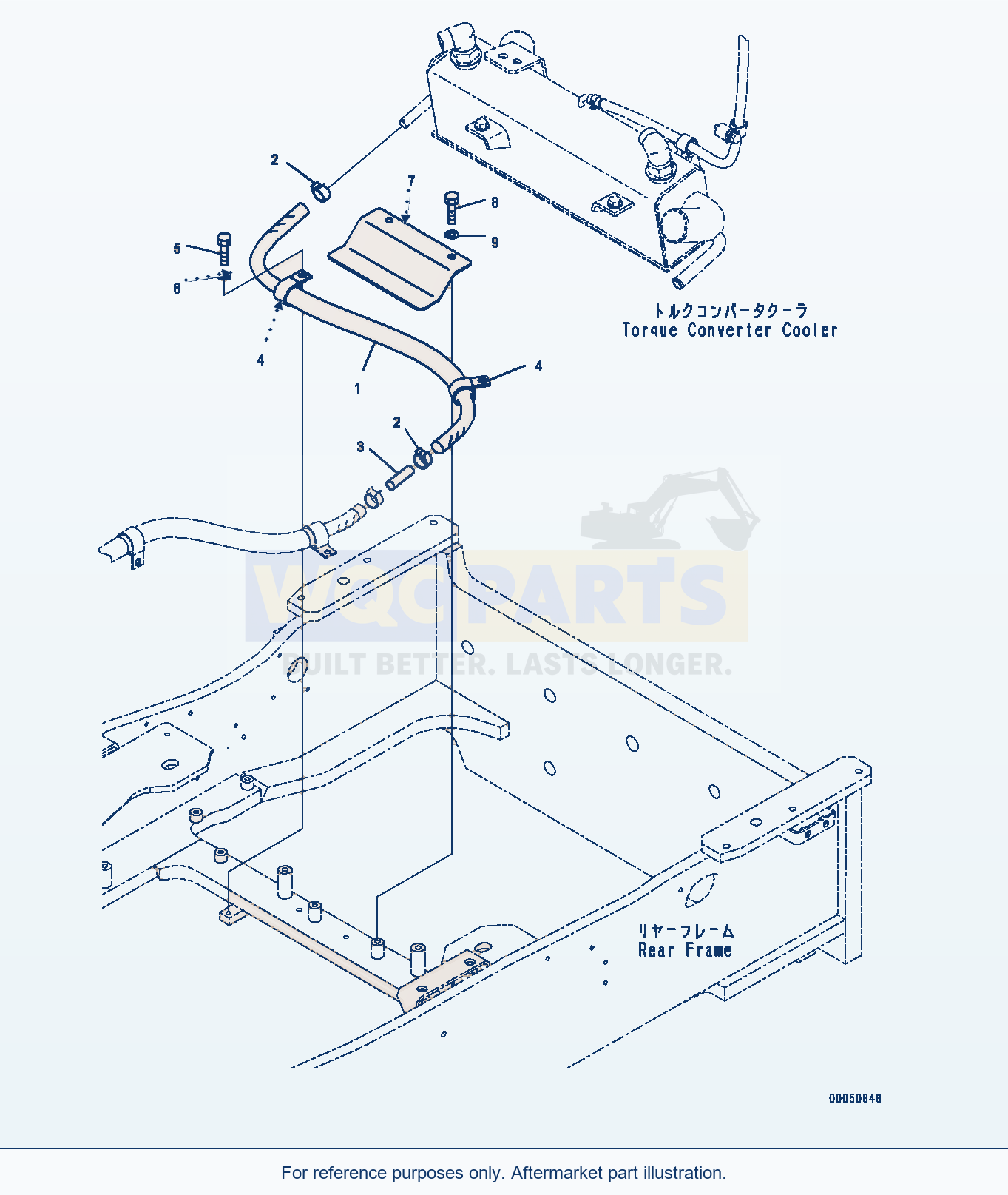 Komatsu WA470-6A Heater Piping, Rear (#90216-) parts diagram