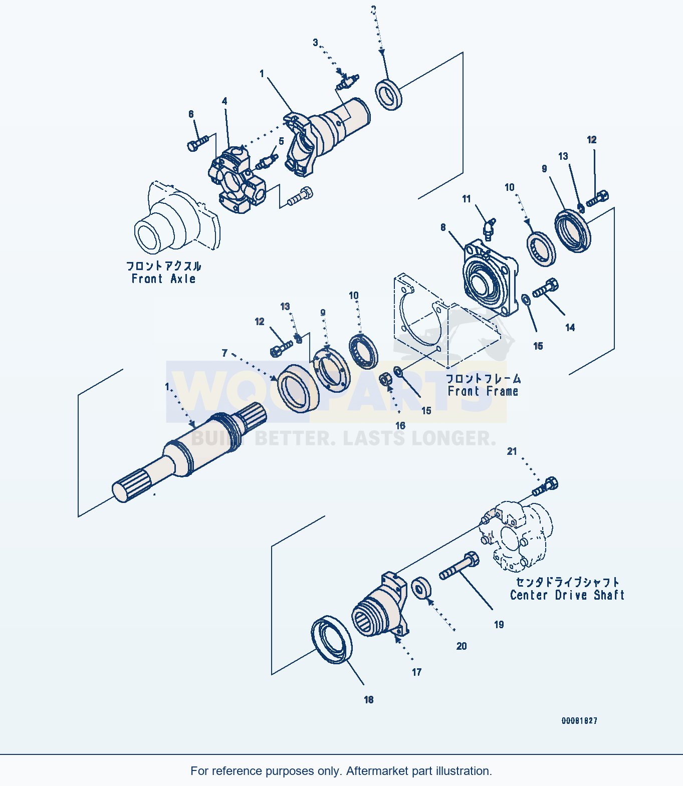 Komatsu WA470-6A Propeller Shaft, Front (#90216-) parts diagram