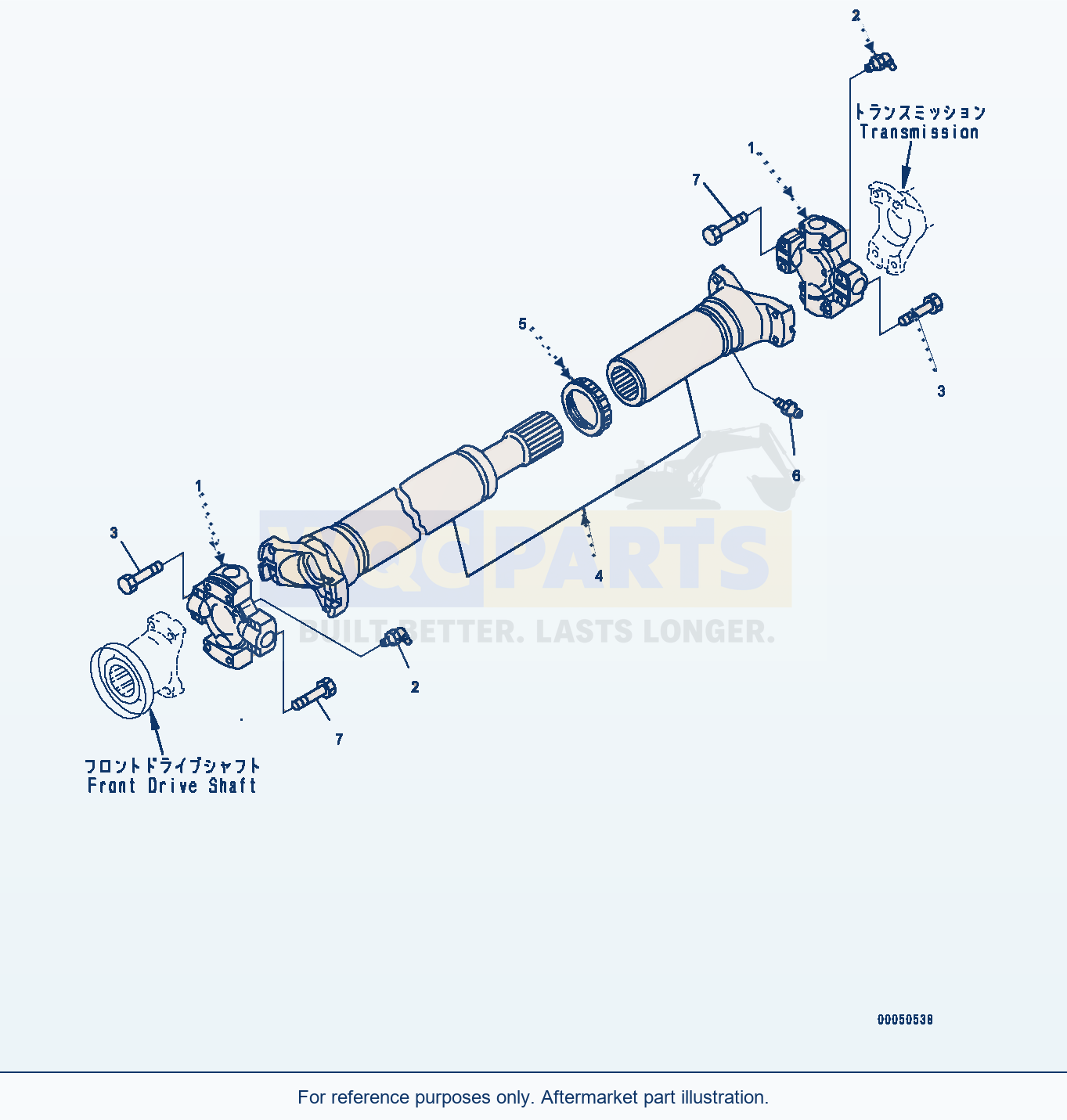 Komatsu WA470-6A Propeller Shaft, Shaft And Bolt (#90216-90870) parts diagram