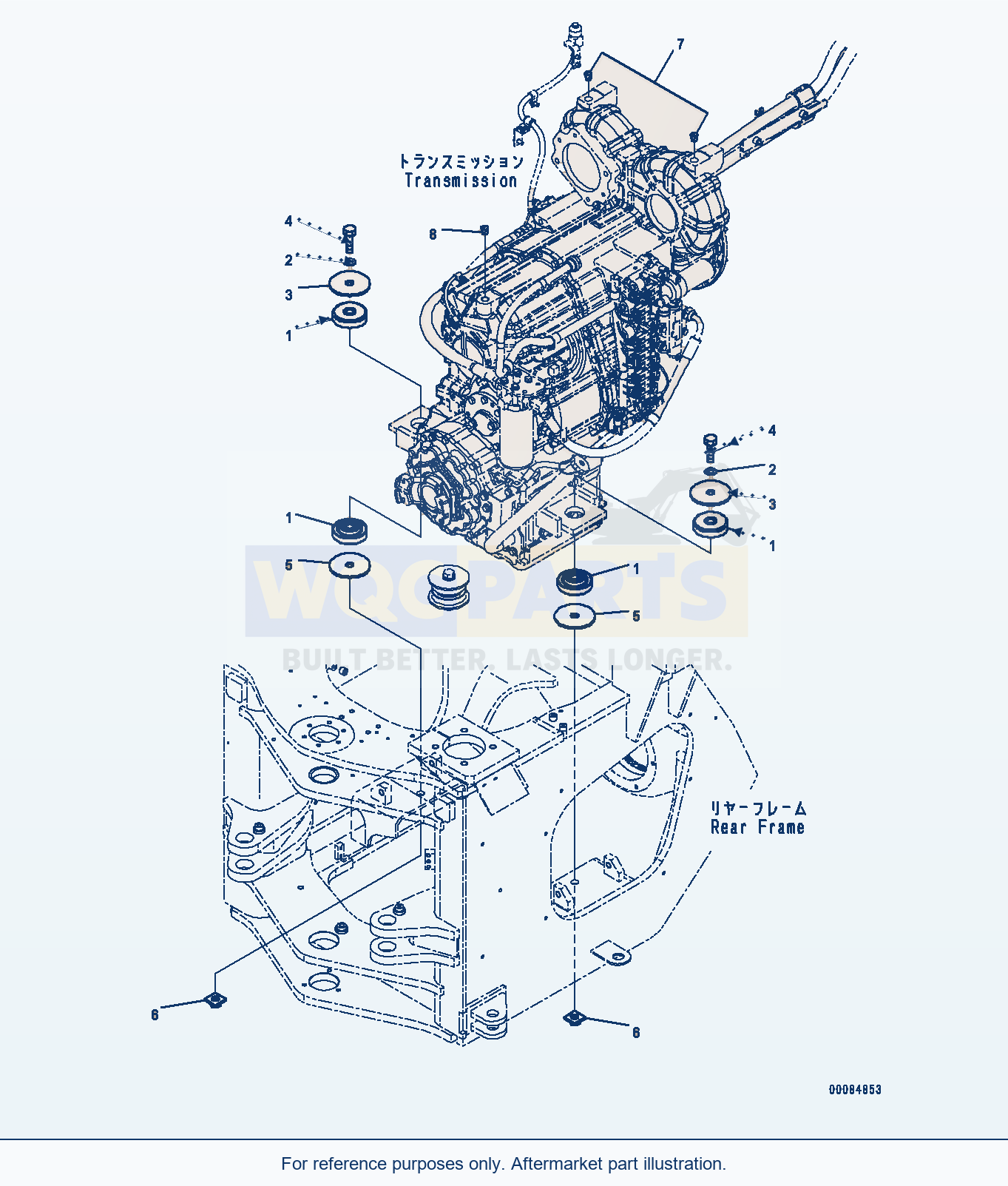 Komatsu WA470-6A Transmission Mounting (#90216-) parts diagram