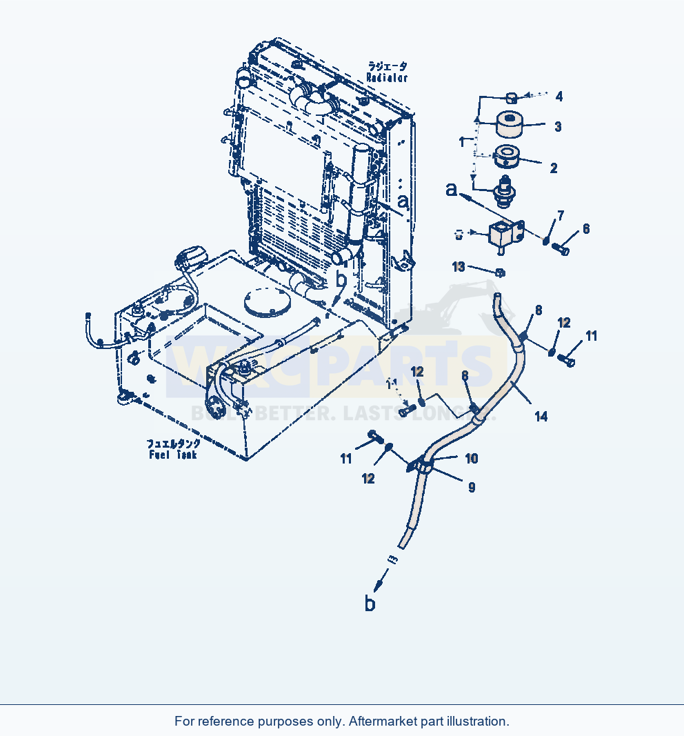 Komatsu WA470-7 Radiator Breather, Fuel Tank parts diagram