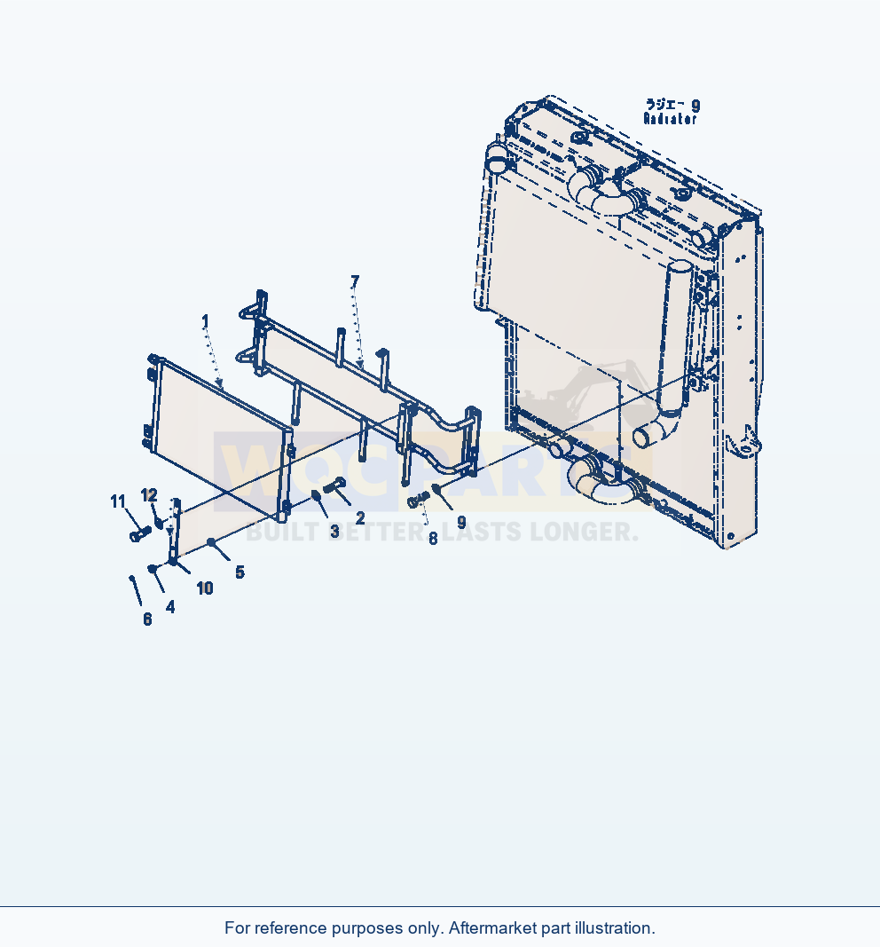 Komatsu WA470-7 Radiator Condenser parts diagram