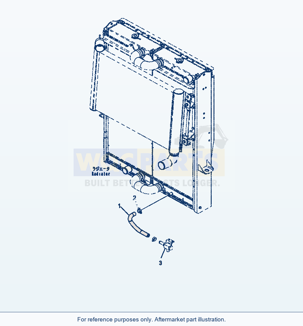 Komatsu WA470-7 Radiator Drain Piping parts diagram