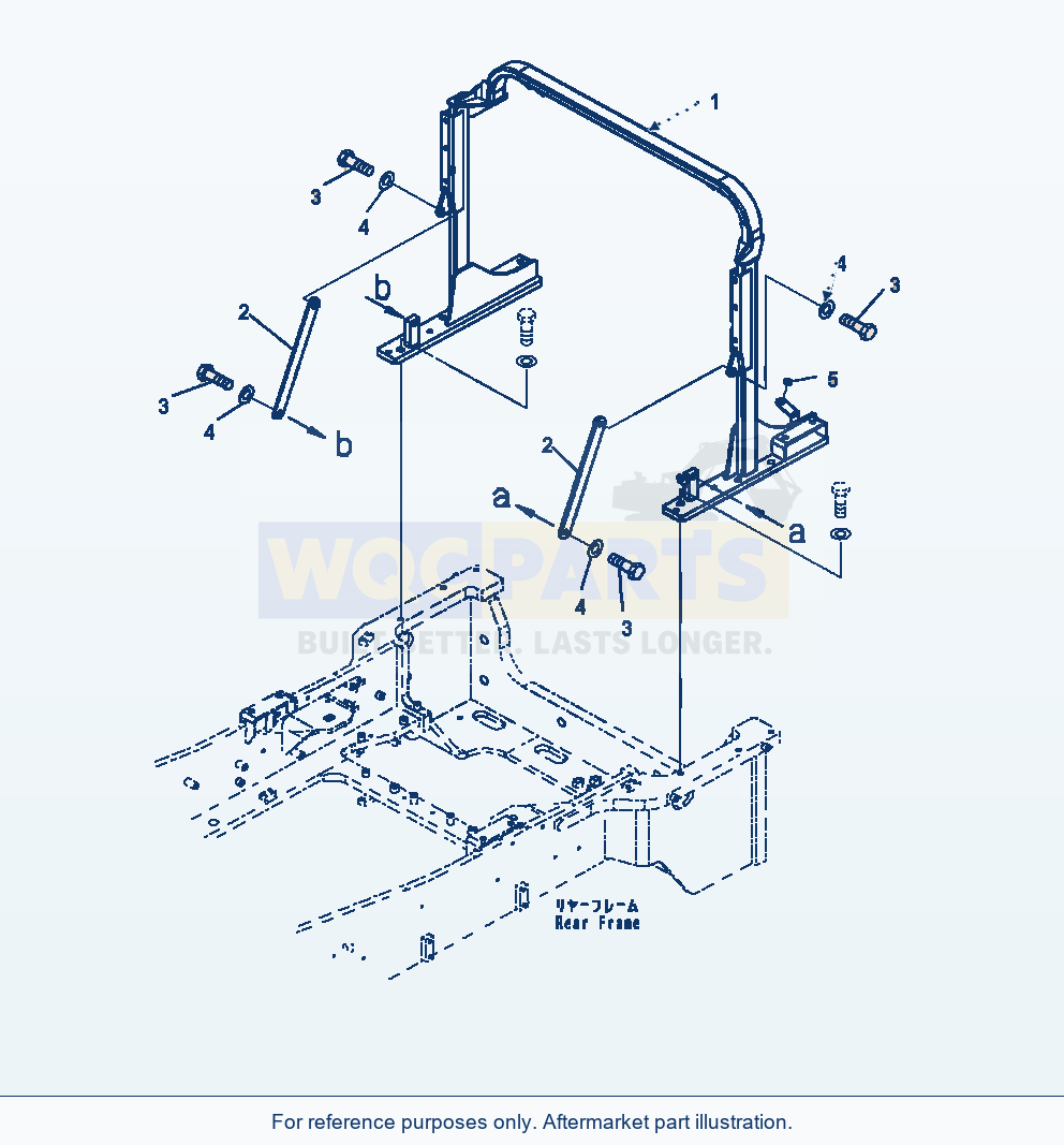 Komatsu WA470-7 Radiator Rear Support parts diagram